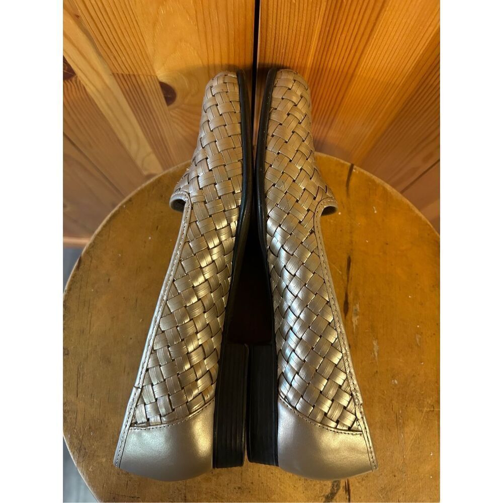 Naturalizer Woven Brazil Leather Ballet Flats Loafers Shoes Womens 7.5N Pewter - Picture 6 of 11